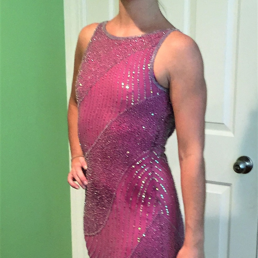 Fushia evening gown